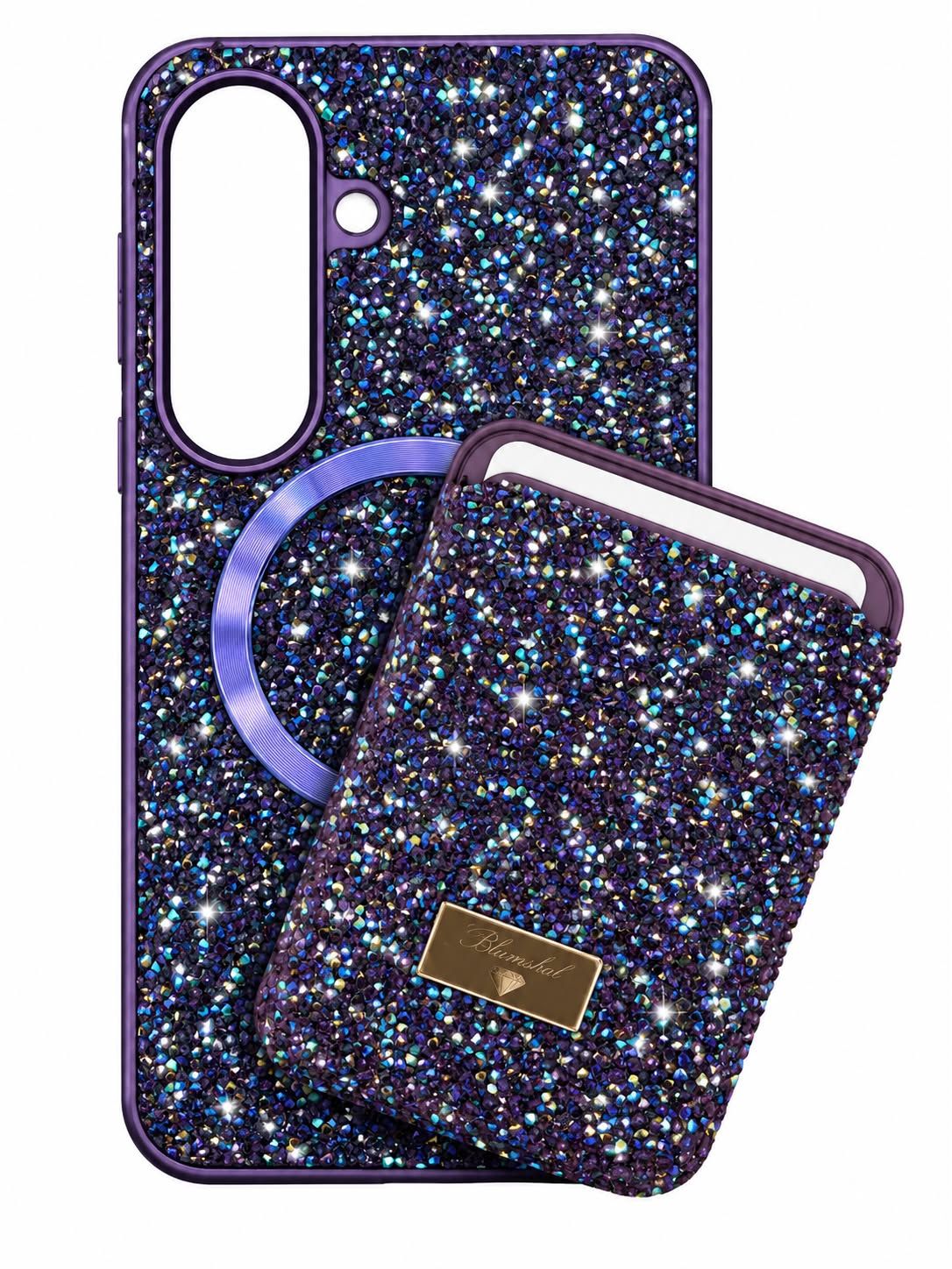 Max Diamond Case With Magsafe Card Holder for S26 Plus- Dark Purple
