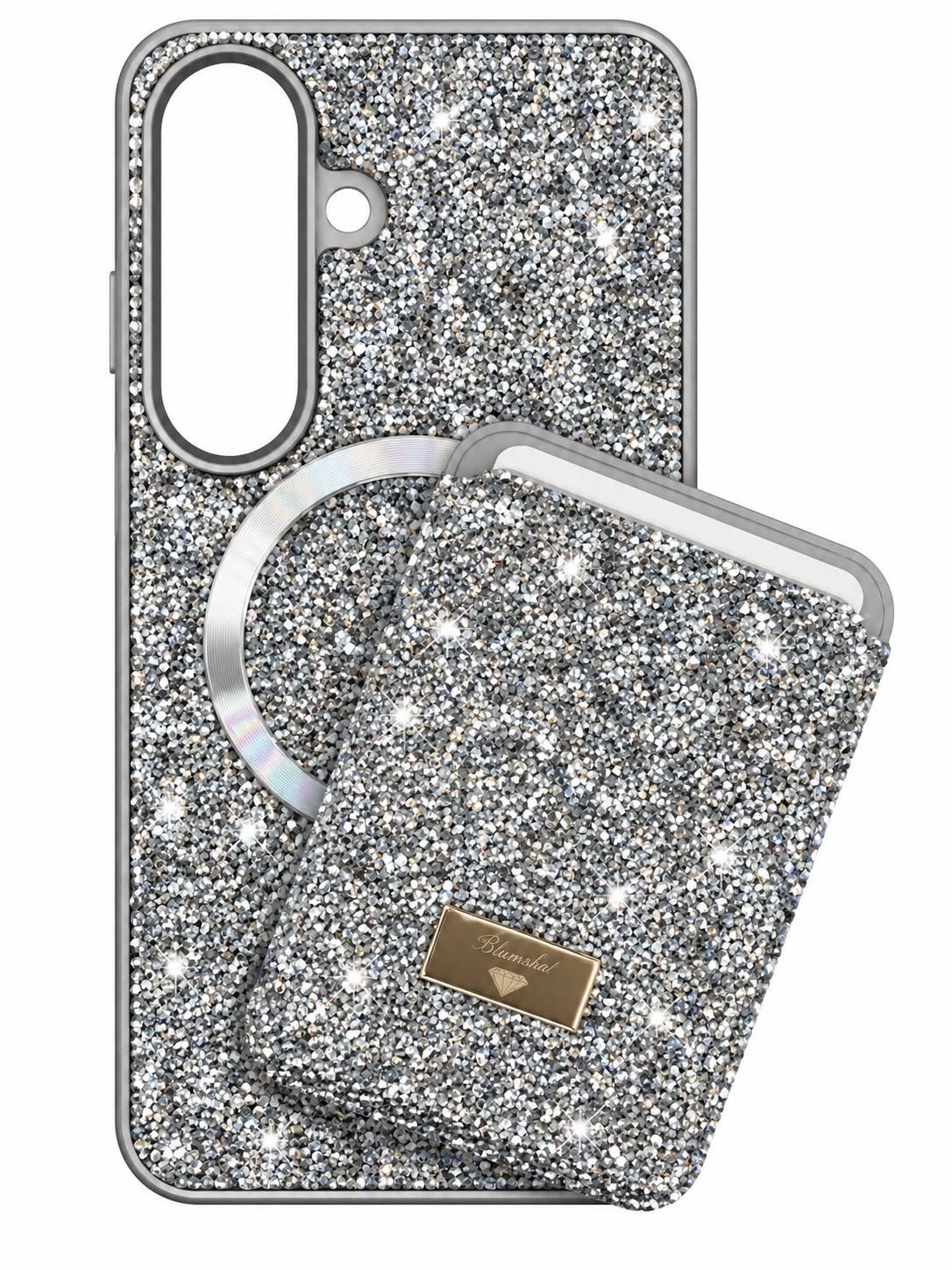 Max Diamond Case With Magsafe Card Holder for S26 -Silver