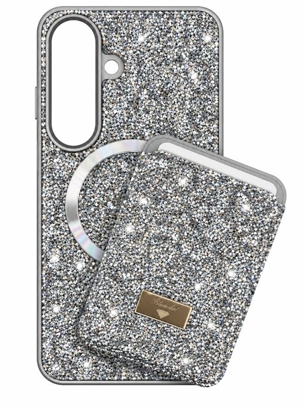 Max Diamond Case With Magsafe Card Holder for S26 -Silver
