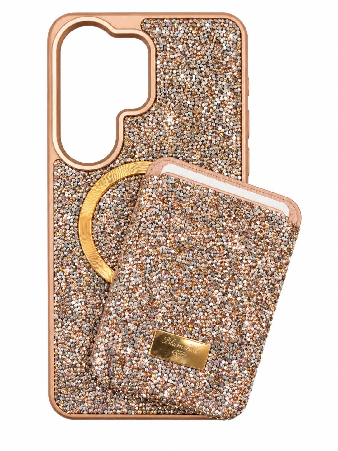 Max Diamond Case With Magsafe Card Holder for S26 Ultra- Rose Gold