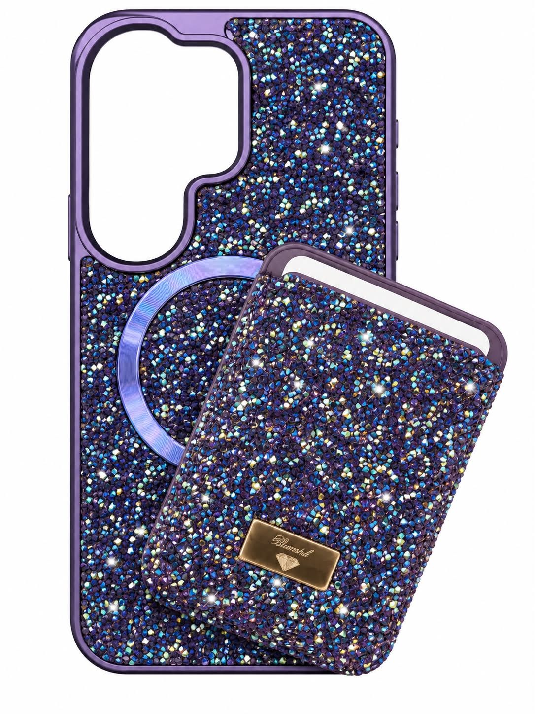 Max Diamond Case With Magsafe Card Holder for S26 Ultra- Dark Purple