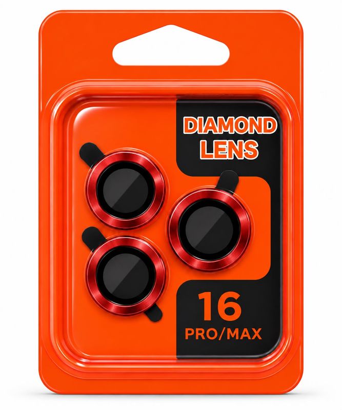 CD Camera Lens Protector for Iphone 16 Pro Max- Red