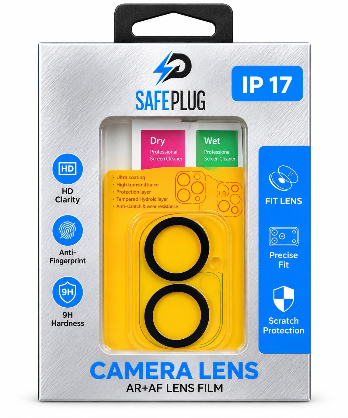 Safeplug Clear Camera Lens Protector for Iphone 17