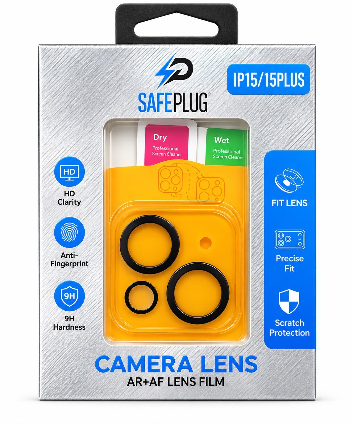 Safeplug Clear Camera Lens Protector for Iphone 15 Plus/15