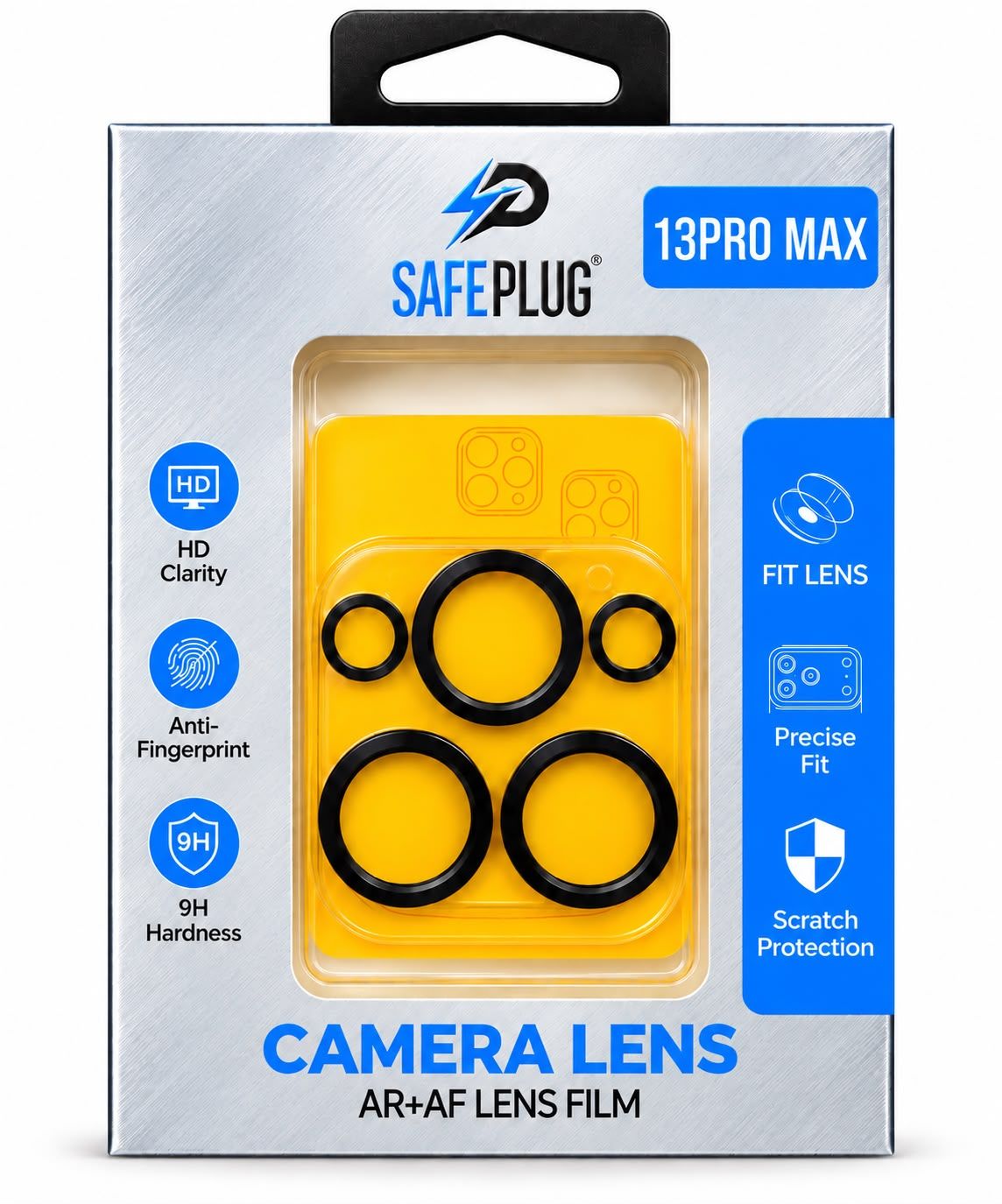 Safeplug Clear Camera Lens Protector for Iphone 13 Pro Max
