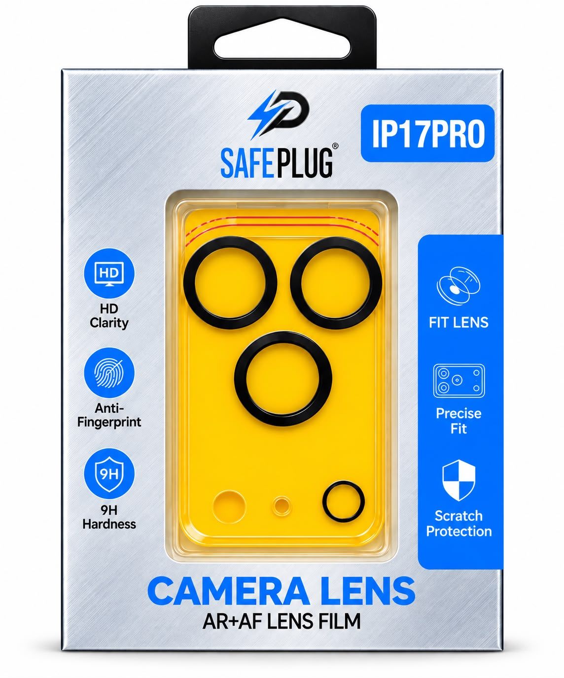 Safeplug Clear Camera Lens Protector for Iphone 17 Pro