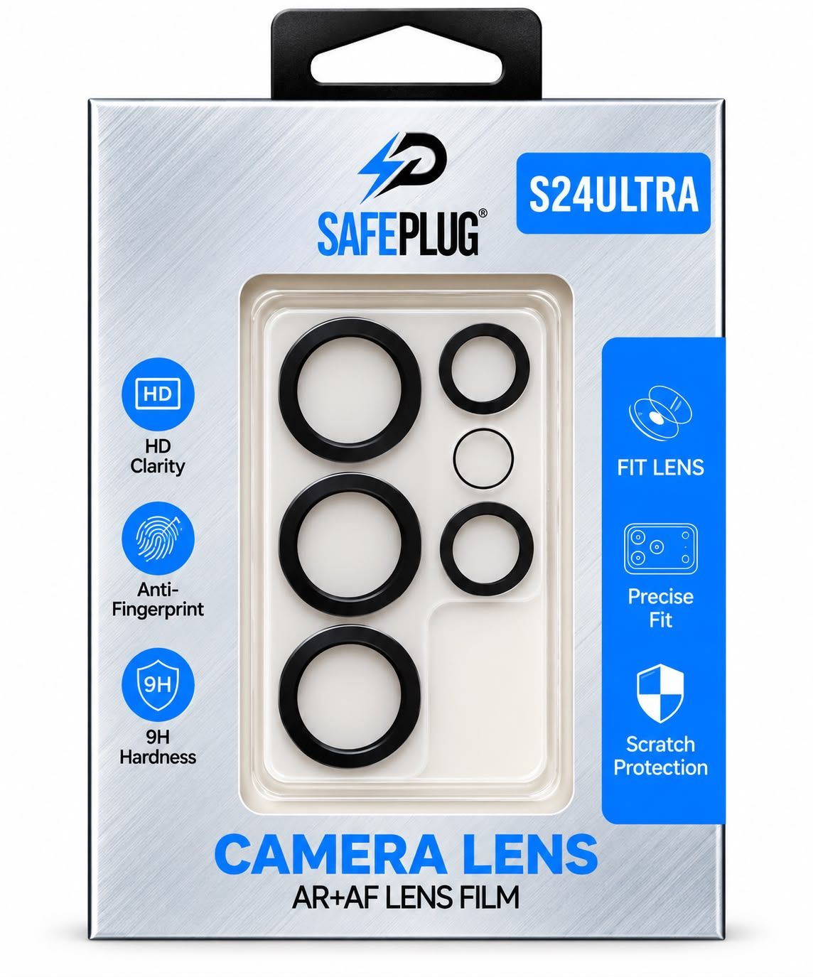 Safeplug Clear Camera Lens Protector for Samsung S24 Ultra