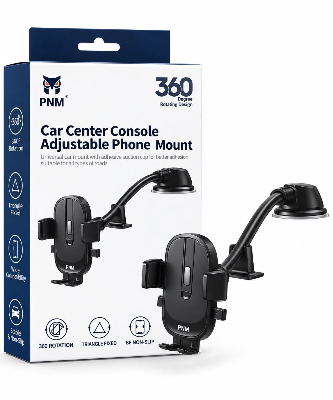PNM Car Center Console Adjustable Phone Mount