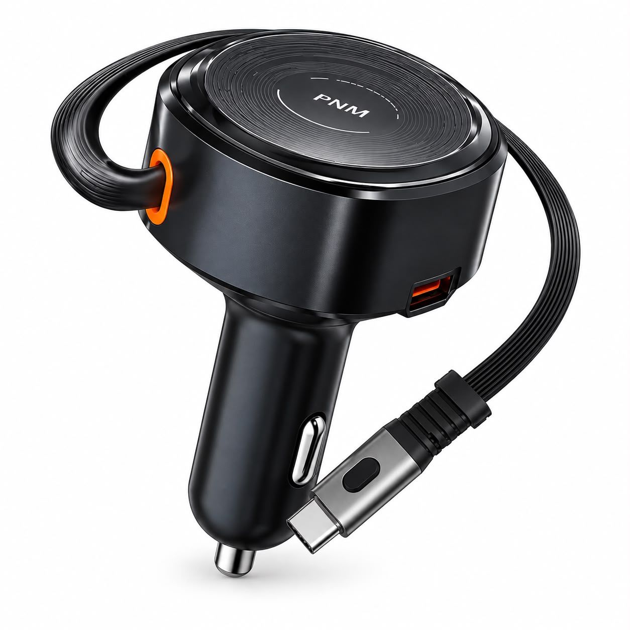 PNM Car Charger with Retractable C Type Cable PD+ QC3.0- 72W