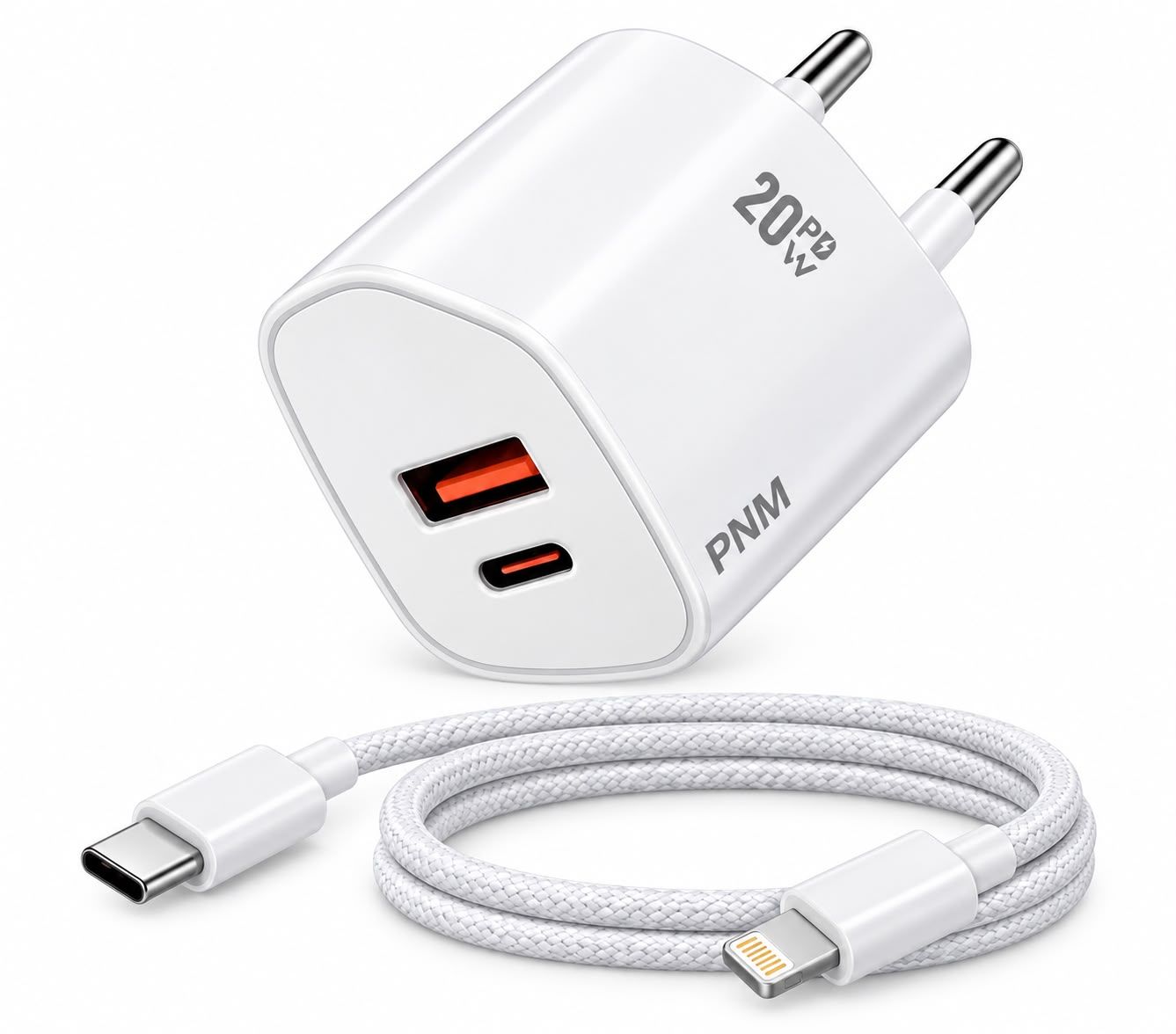 PNM PD20W+ QC18W USB-C TO Lightning 1.2M/4FT CABLE