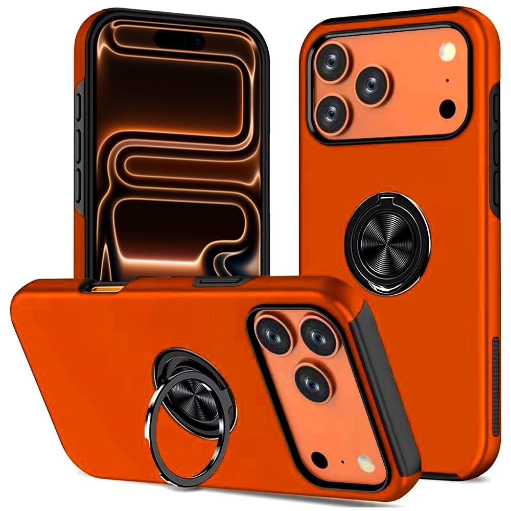 CHIEF Oil Painted Magnetic Ring Stand Hybrid Case Cover For Apple iPhone 18 Pro Max  - Cosmic Orange