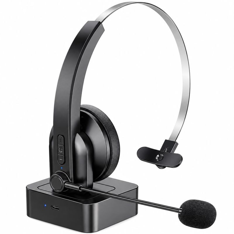 Customer service phone headset Headset Wearing aviation Bluetooth headset 3.5 Voice control phone