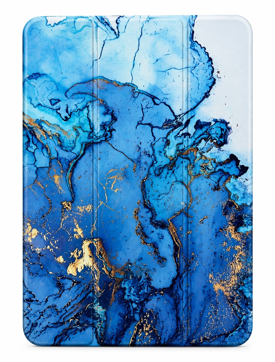 KAKUSIGA Tri-fold Printed Leather Ipad 7/8/9 Case - Ocean Blue