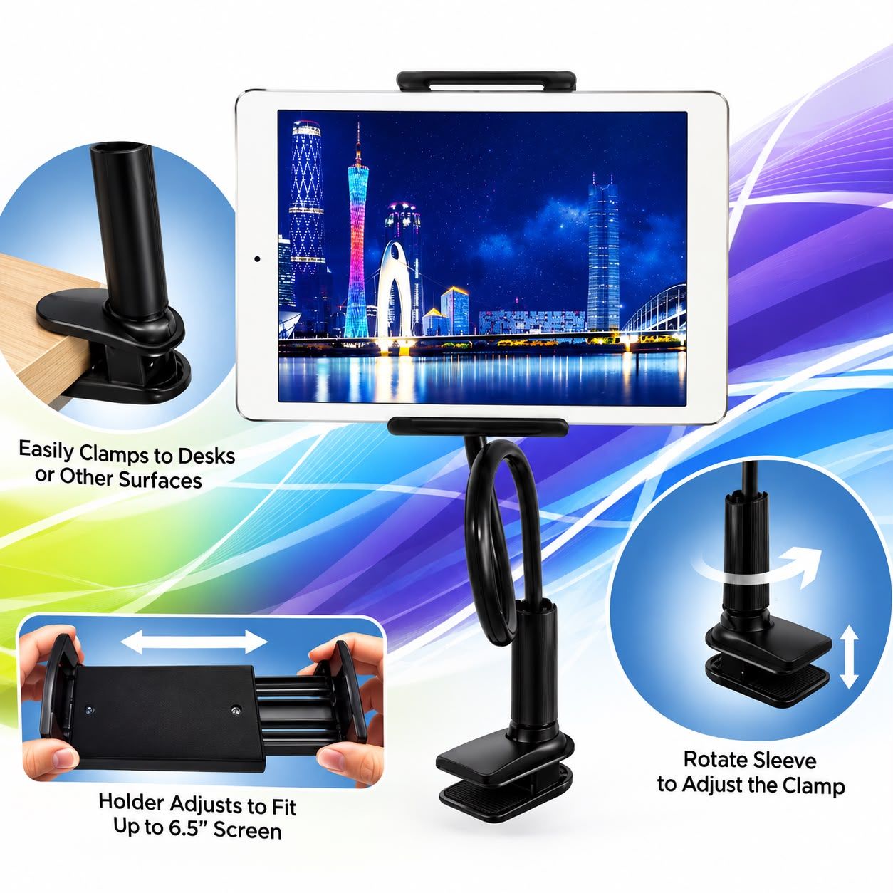 Rotating Bracket for Tablet/ Ipad- White