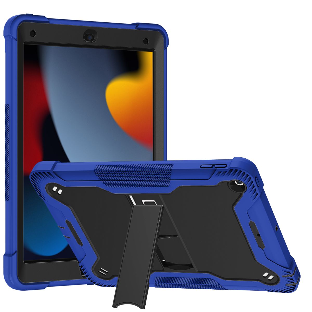 Tough Tablet Strong Kickstand Hybrid Case Cover For Apple New iPad 9.7 inch- Dark Blue