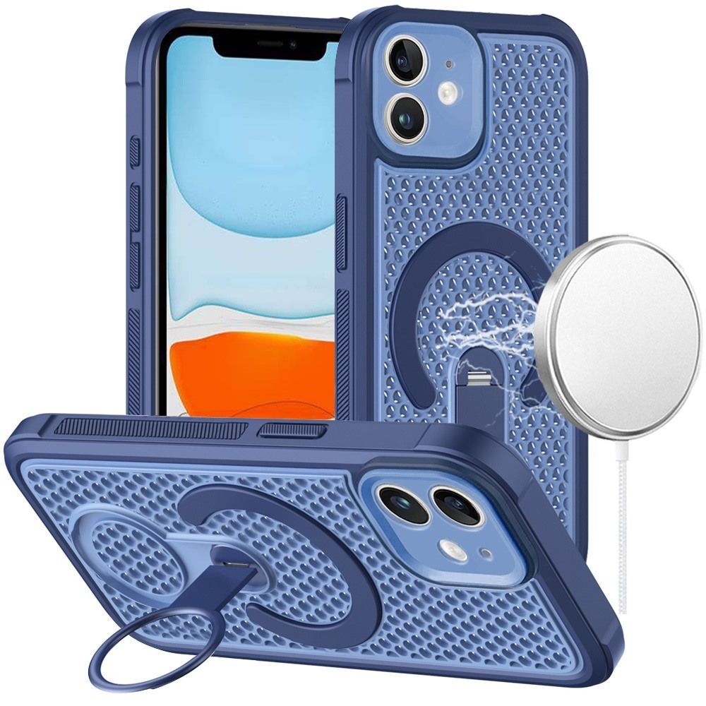 Magnetic Honeycomb Kickstand Hybrid Case For iPhone 11 (XI6.1) - Blue