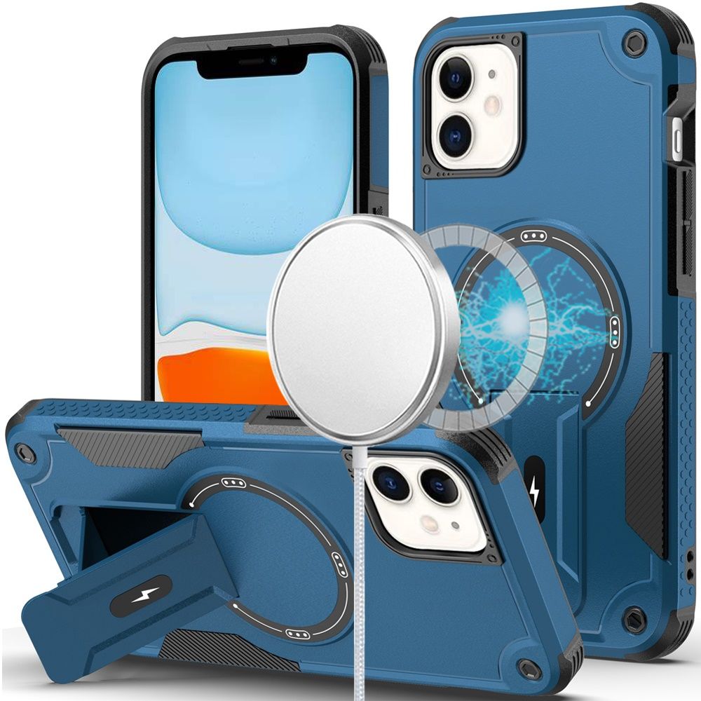 Sturdy Bracket Kickstand Magnetic Hybrid For iPhone 11 (XI6.1) - Blue