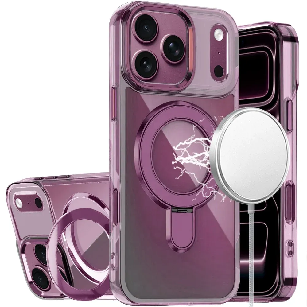 CHROME HQ Rotational Magnetic Ring Hybrid For Apple iPhone 18 Pro  - Dark Cherry