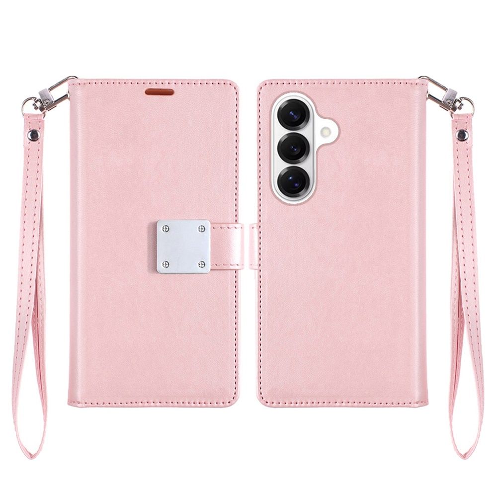 Wallet ID Card Holder Case Cover for Samsung Galaxy s26 FE - Rose Gold