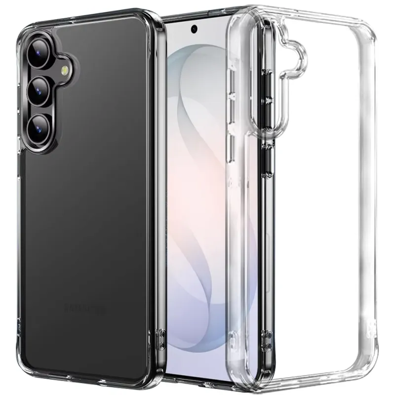 PURE CRYSTAL Transparent Thick 2.0mm ShockProof Chromed Buttons Case Cover for Samsung Galaxy s26 FE- Clear