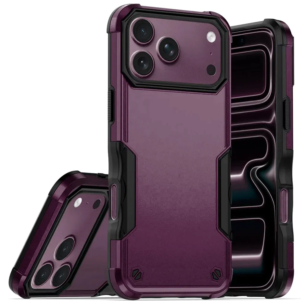 Exquisite Tough Shockproof Hybrid Case Cover For Apple iPhone 18 Pro- Burgundy