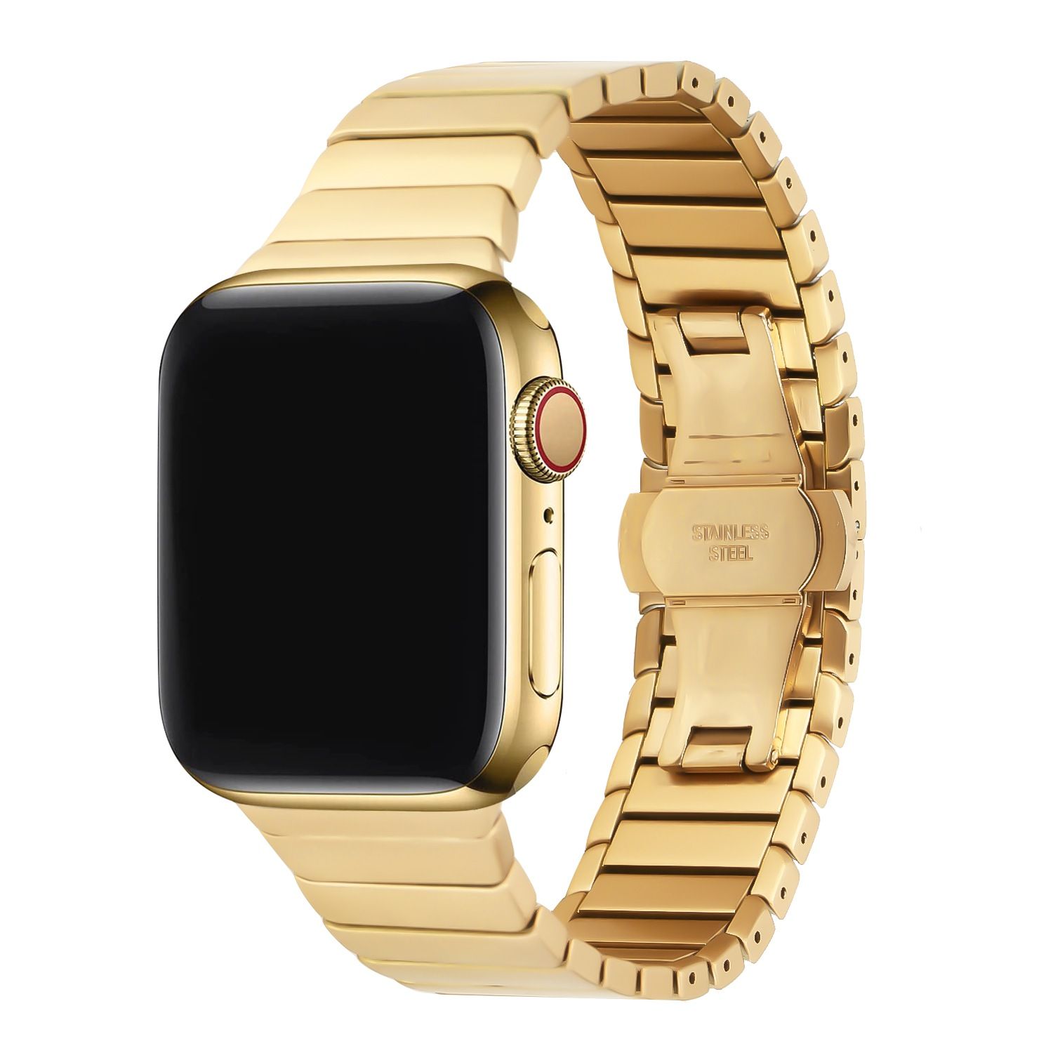 Stainless Steal Watch Band For Apple Watch Size Ultra 49/42/44/45mm -Gold