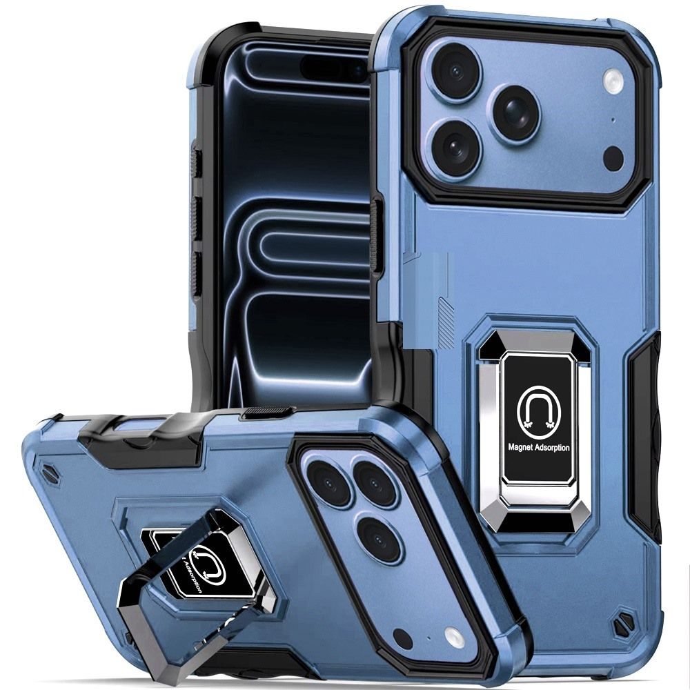 OPTIMUM Magnetic Ring Stand Hybrid Case Cover For Apple iPhone 18 Pro Max - Light Blue