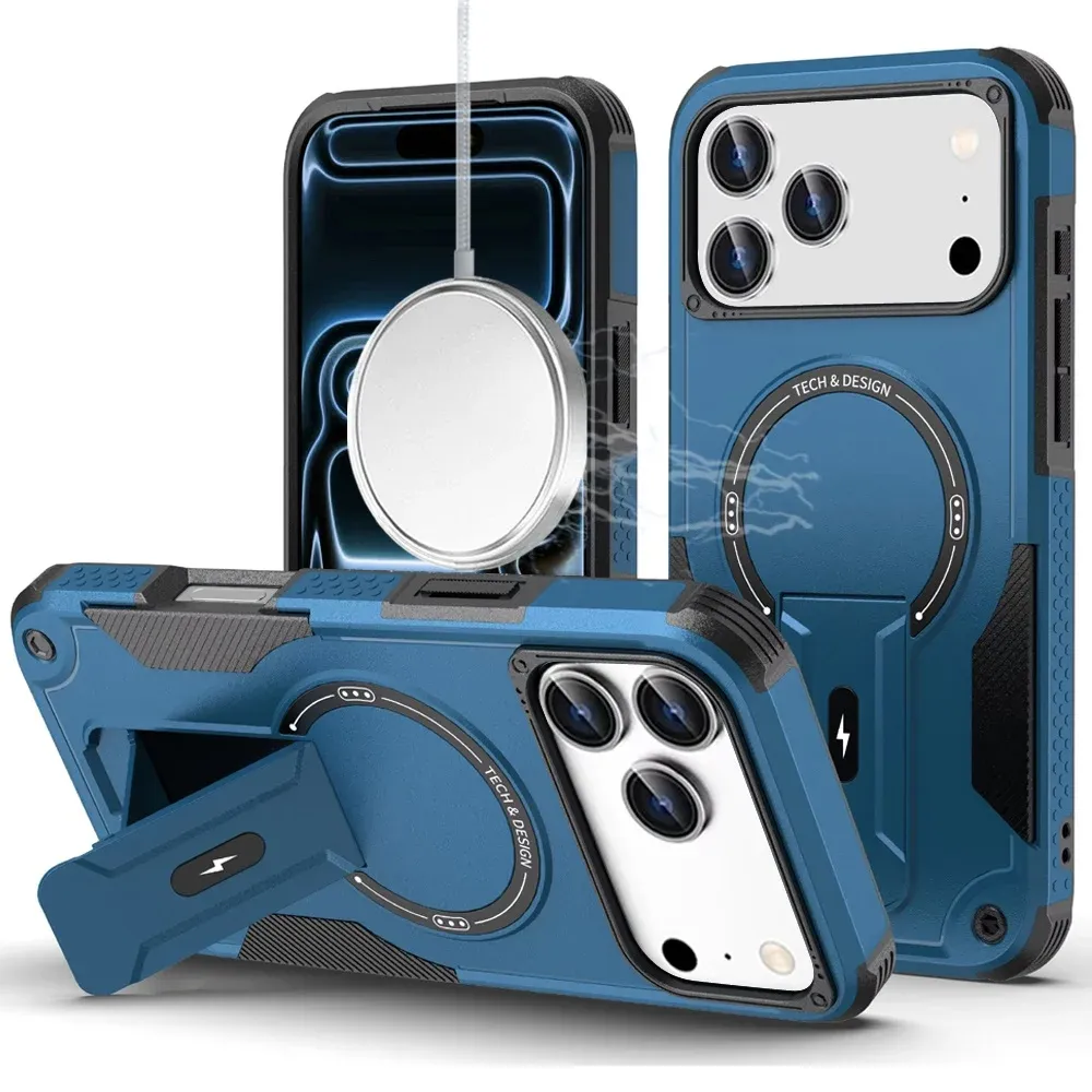 Sturdy Bracket Kickstand Magnetic Hybrid For Apple iPhone 18 Pro Max - Blue