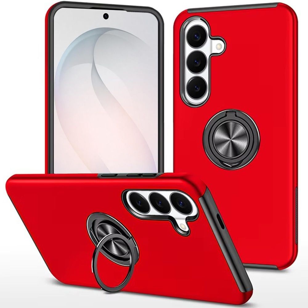 CHIEF Oil Painted Magnetic Ring Stand Hybrid Case Cover For Samsung Galaxy s26 FE  - Red