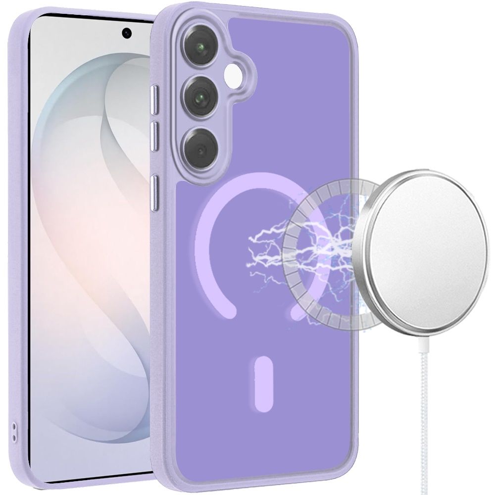 Matte Frosted Magnetic Hybrid Case with Covered Camera Protection For Samsung Galaxy s26 FE- Light Purple