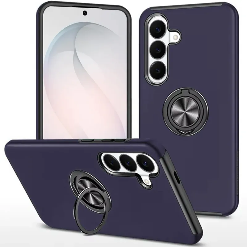 CHIEF Oil Painted Magnetic Ring Stand Hybrid Case Cover For Samsung Galaxy s26 FE  - Dark Purple