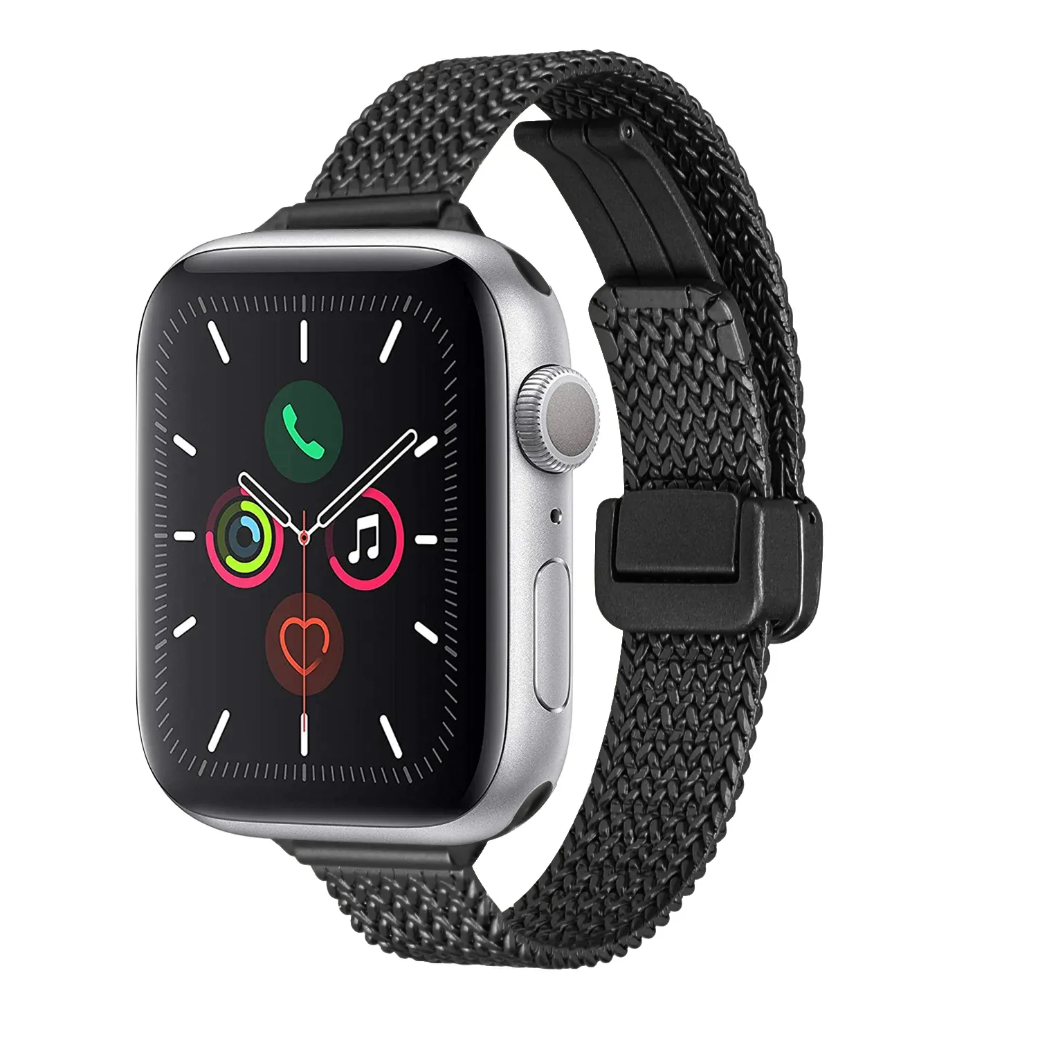 Business Look Magnetic Metal Watchband For Apple Watch Size Ultra 49/42/44/45mm - Black