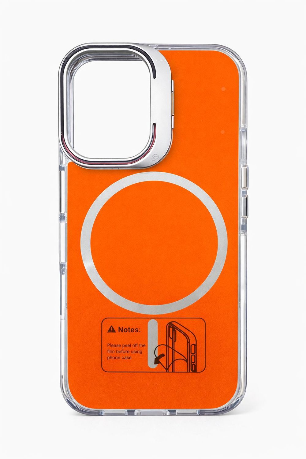 Macaron Magnetic Phone Case with Camera Kickstand for Iphone 16 - Orange