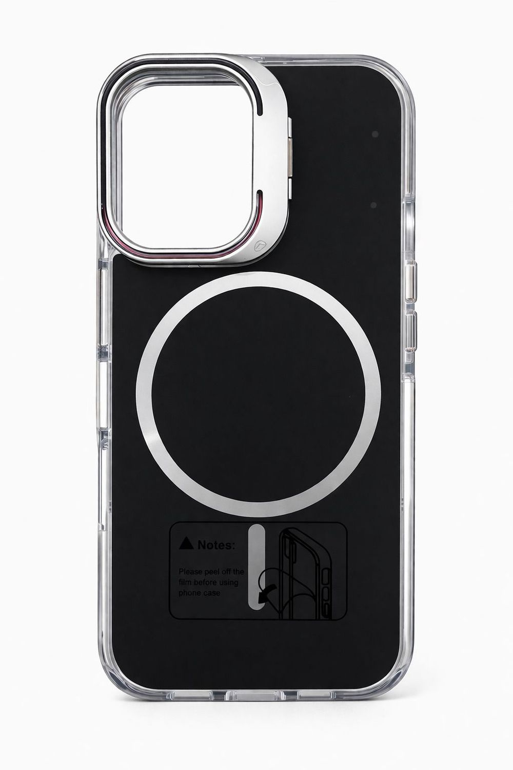 Macaron Magnetic Phone Case with Camera Kickstand for Iphone 16 - Black