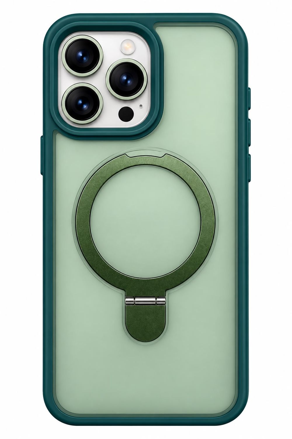 U3 Magnetic Kickstand Case with Camera Lens Protector for Iphone 15 Pro Max-  Green