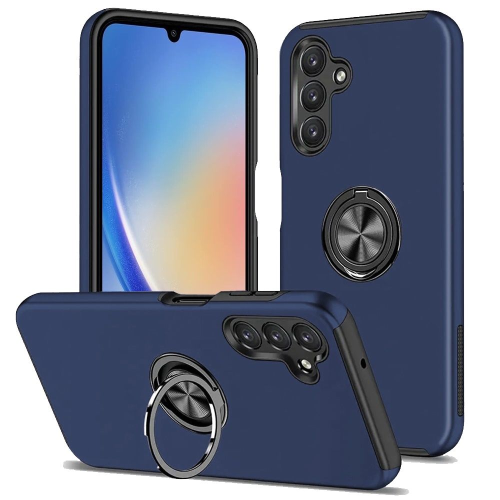 CHIEF Oil Painted Magnetic Ring Stand Hybrid Case Cover  Samsung A15 5G- Blue