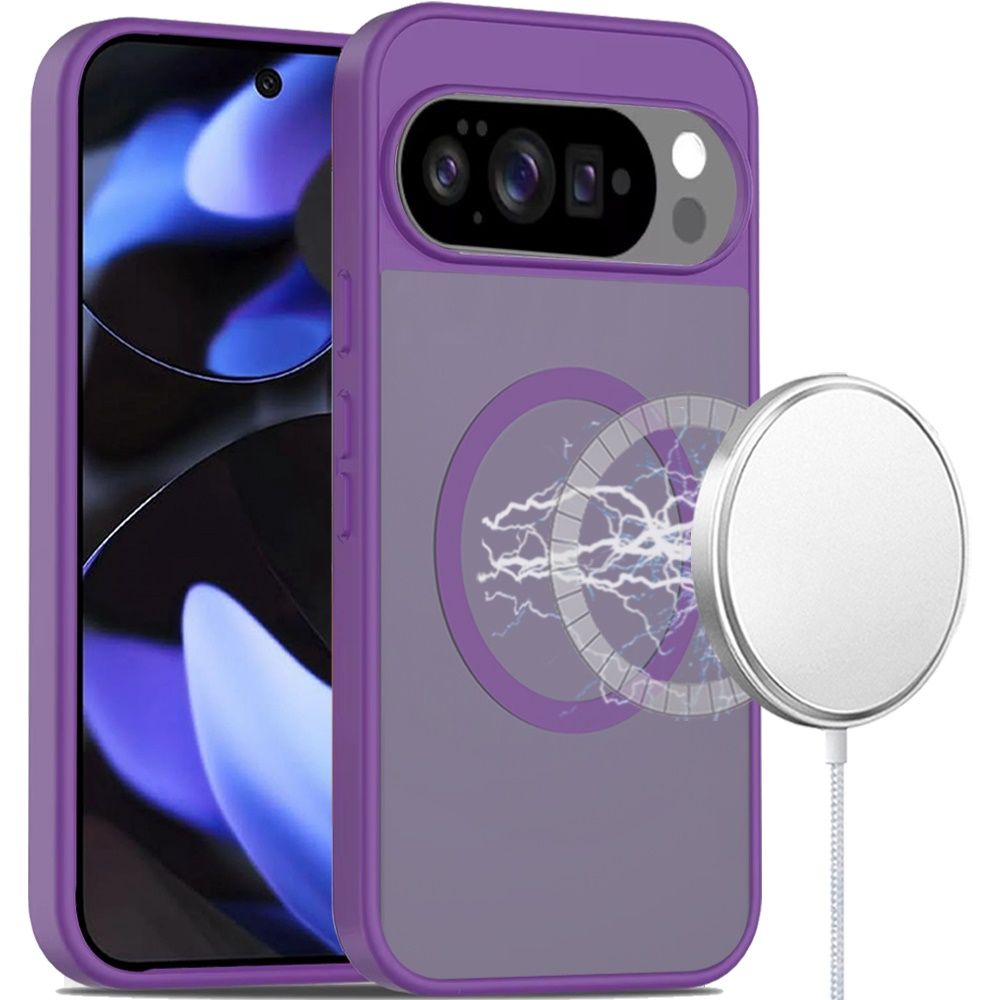 [Magnetic Circle] Smooth Safe Matte Feel Hybrid Case Google Pixel 10/10 Pro - Dark Purple