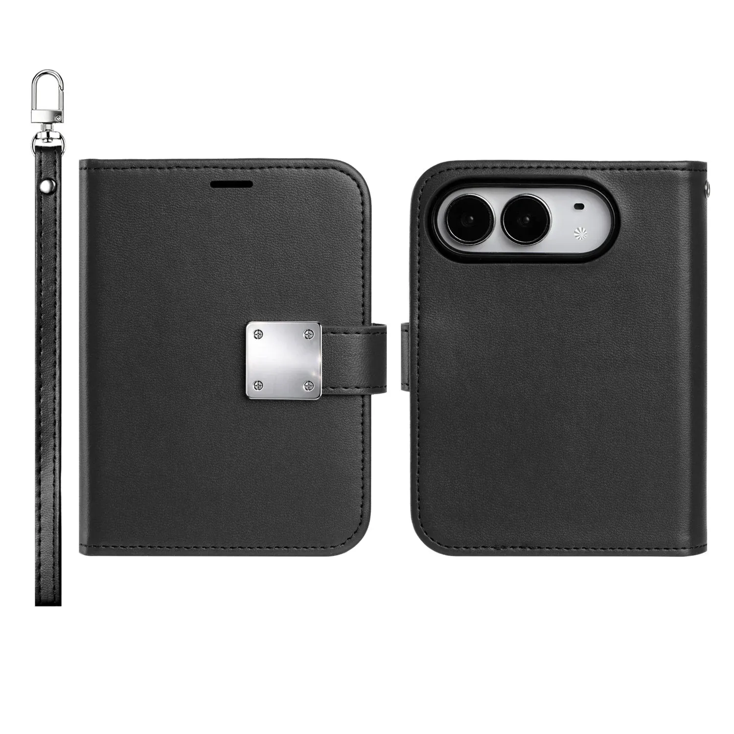 Wallet ID Card Holder Case Cover Apple iPhone DUO - Black
