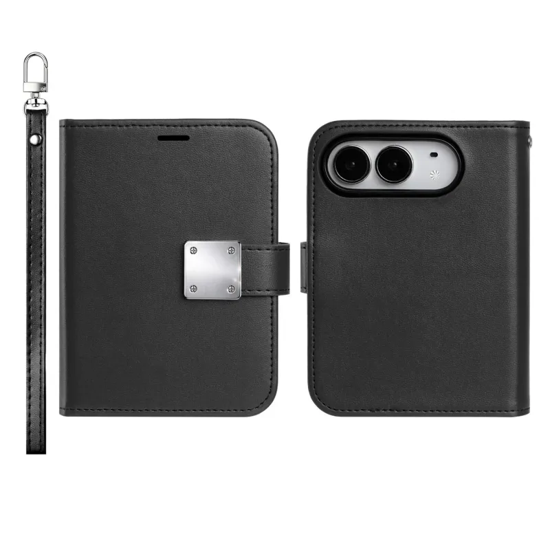 Wallet ID Card Holder Case Cover Apple iPhone DUO - Black