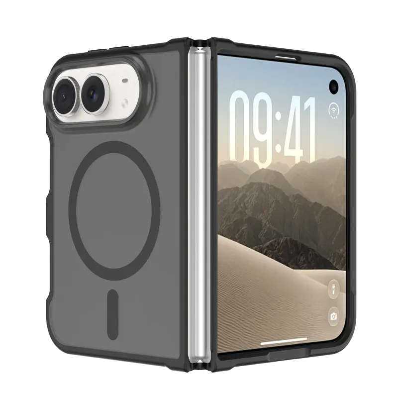 [Magnetic Circle] Smooth Safe Matte Feel Hybrid Case Apple iPhone DUO - Black