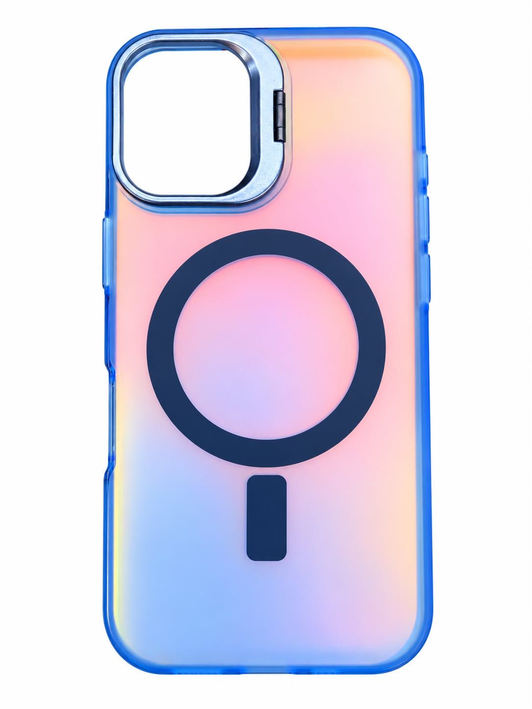 Hardware Bracket Chameleon Camera Kickstand Case for Iphone 16- Blue