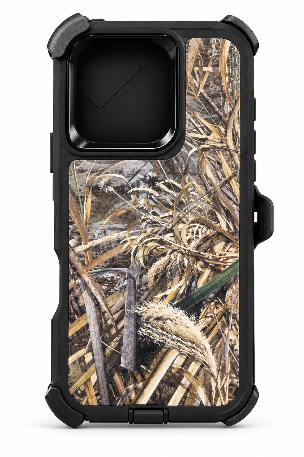 Heavy Duty Camo Case with Clip for Iphone 15 Pro- Black
