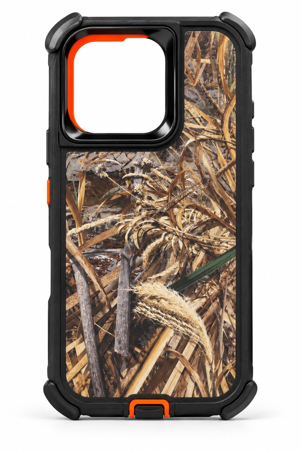 Heavy Duty Camo Case without Clip for Iphone 15 Pro- Orange