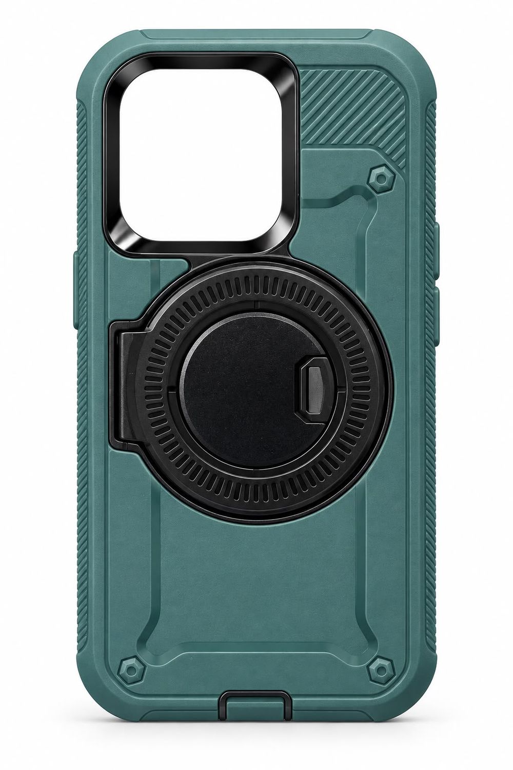 Heavy Duty Magsafe Defender Case Without Clip for Iphone 15 Pro- Green