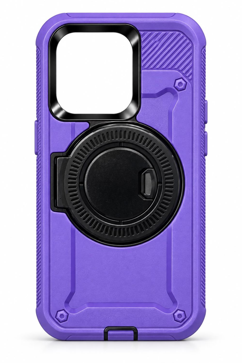 Heavy Duty Magsafe Defender Case Without Clip for Iphone 15 Pro- Purple