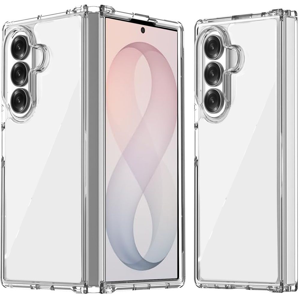 Clear Transparent Hybrid Case Cover For Samsung Z Fold 8 Ultra- Clear PC + Clear TPU