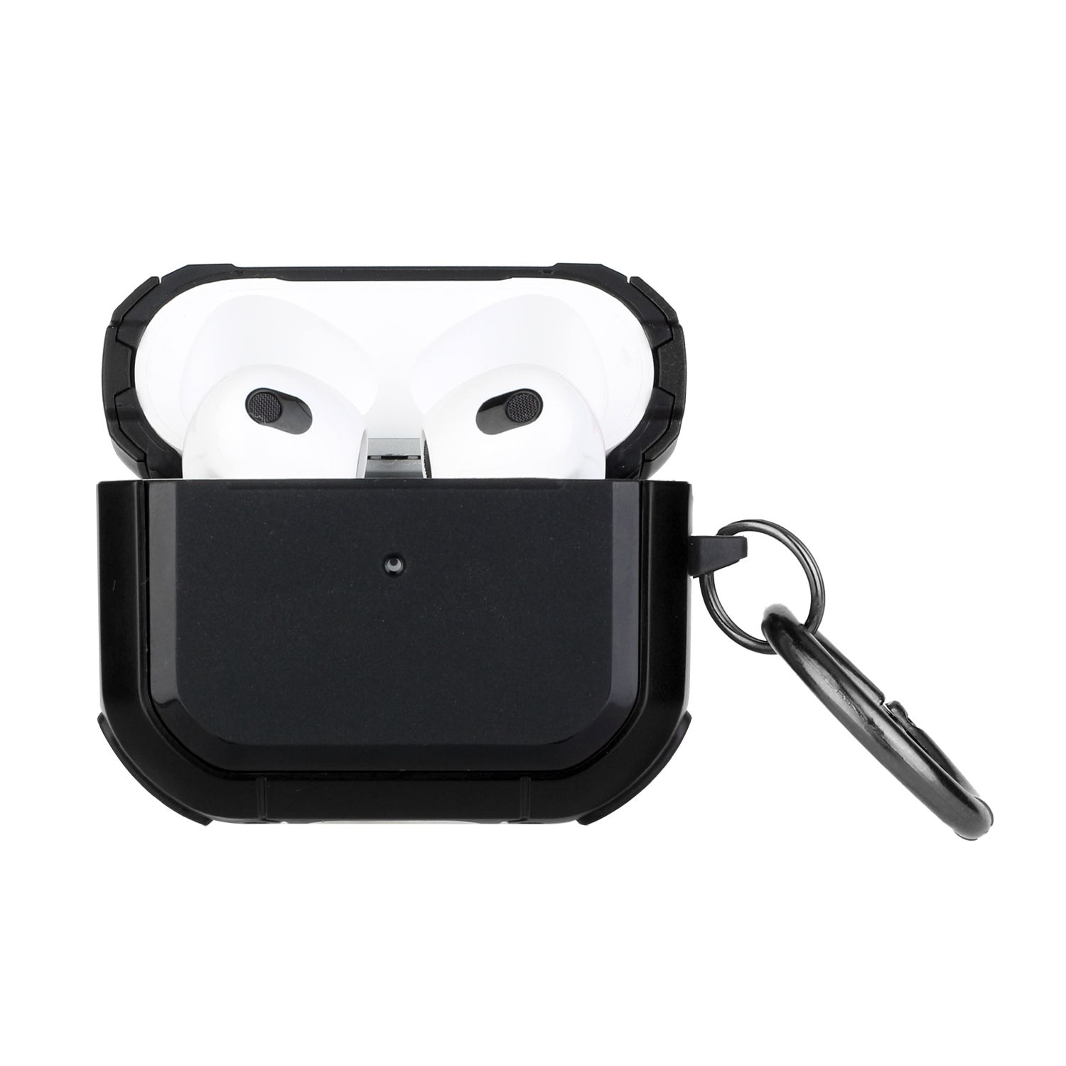 Switch Closure Premium Ultra ShockProof Hybrid With Metal Hook Case Cover For AirPods Pro 3 2025 (3rd Version)- Black+Black