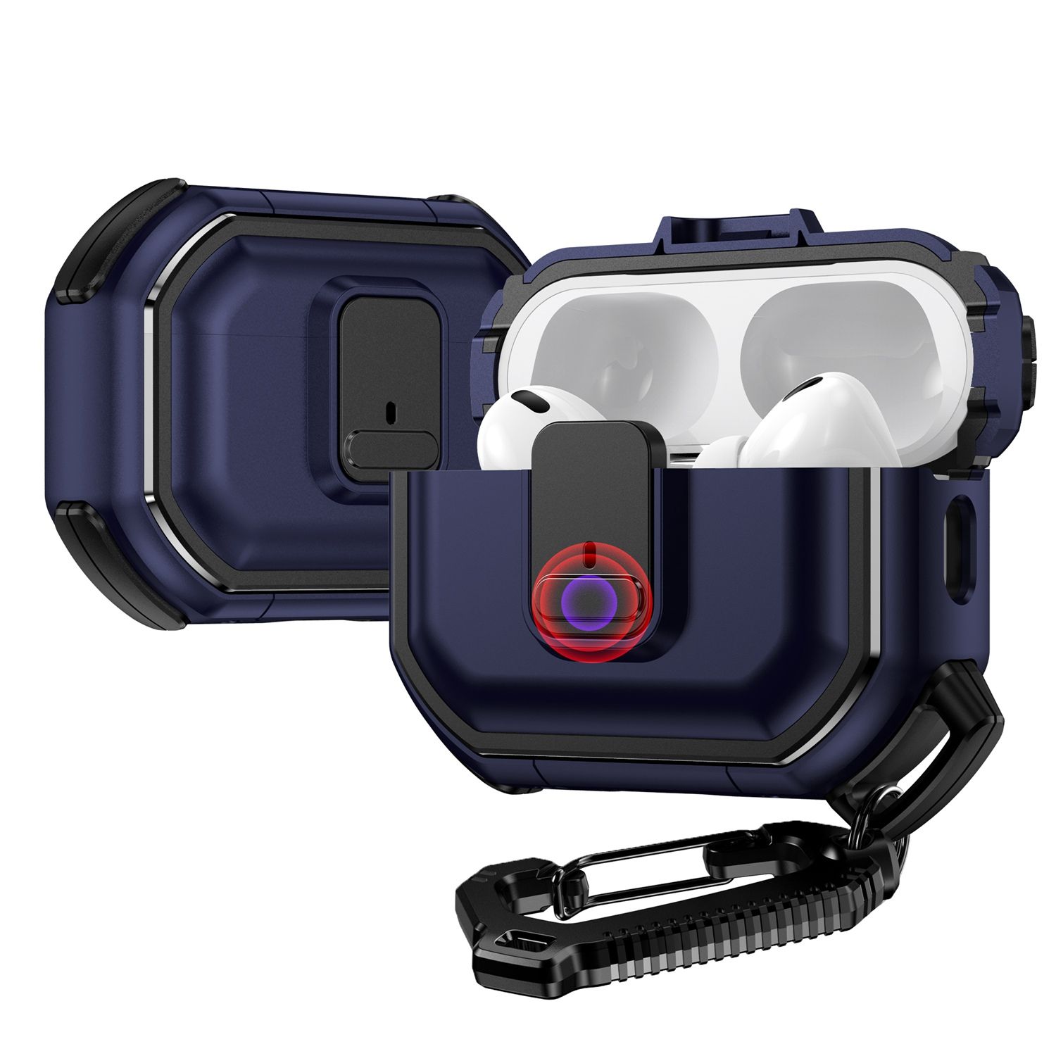 Switch Button Hybrid with Belt Loop For AirPods 4- Blue