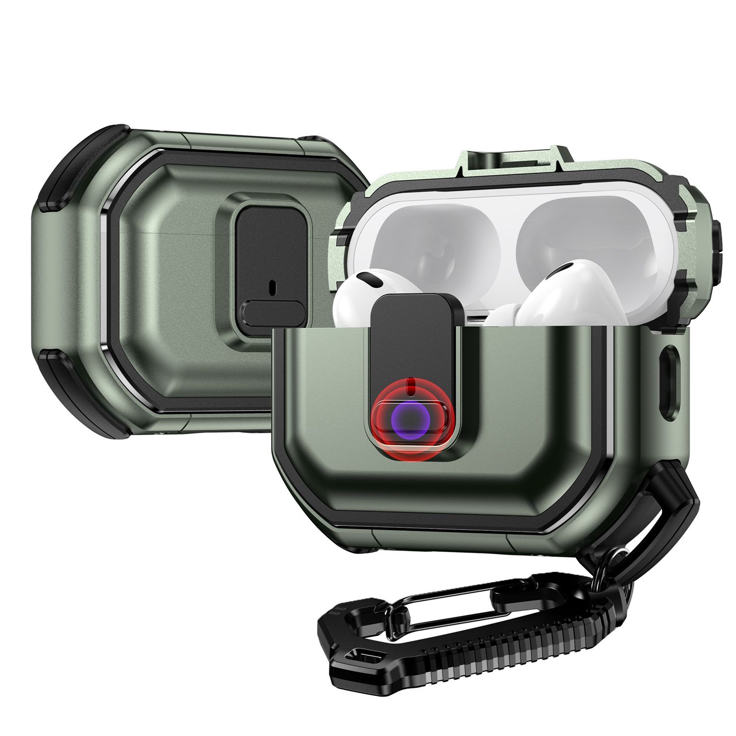 Switch Button Hybrid with Belt Loop for AirPods Pro 3 2025 (3rd Version)-  Midnight Green