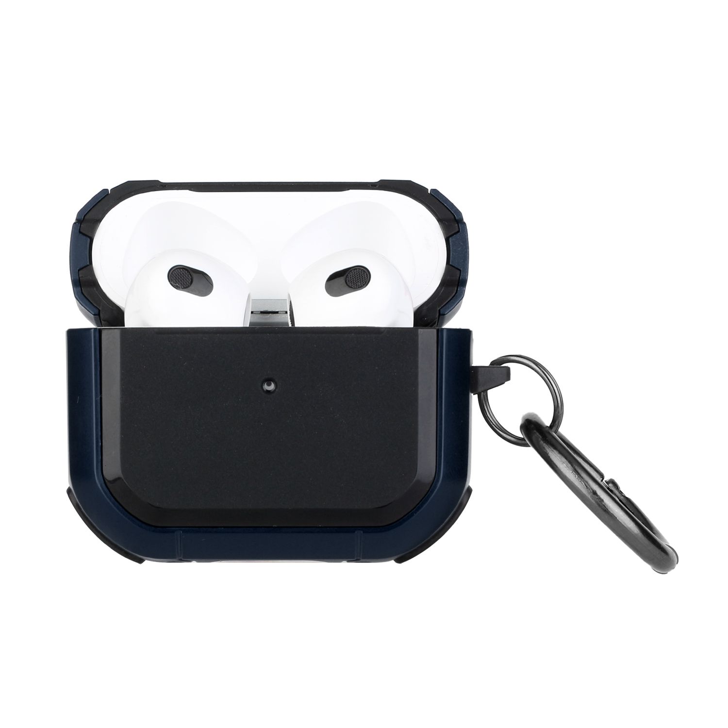 Switch Closure Premium Ultra ShockProof Hybrid With Metal Hook Case Cover For AirPods Pro 3 2025 (3rd Version)- Black+ Blue